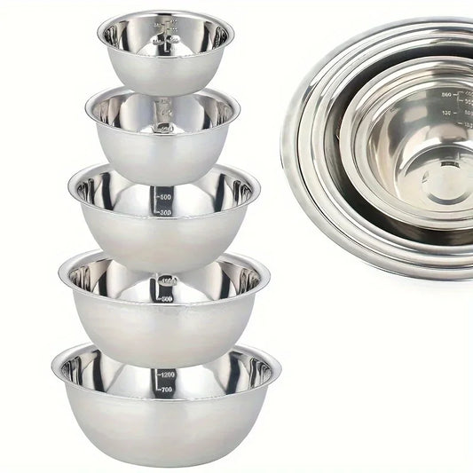 Stainless Steel Mixing Bowls, Set of 5